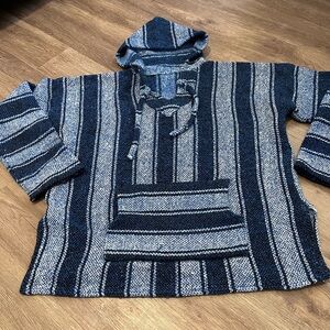Baja Hoodie Mexican sudadera de jerga Sufer Skater Hippie Hobo Men's Size Large